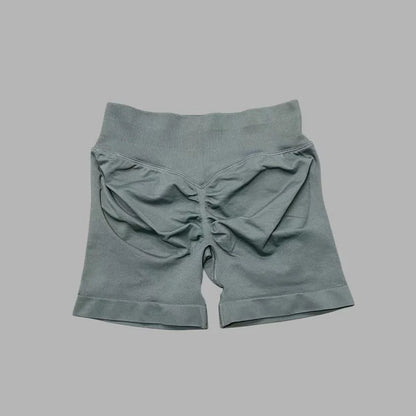 Pantalones cortos de gimnasio sin costuras con efecto Scrunch Butt para mujer – Pantalones cortos de yoga de cintura alta para correr, entrenar, fitness y ropa deportiva