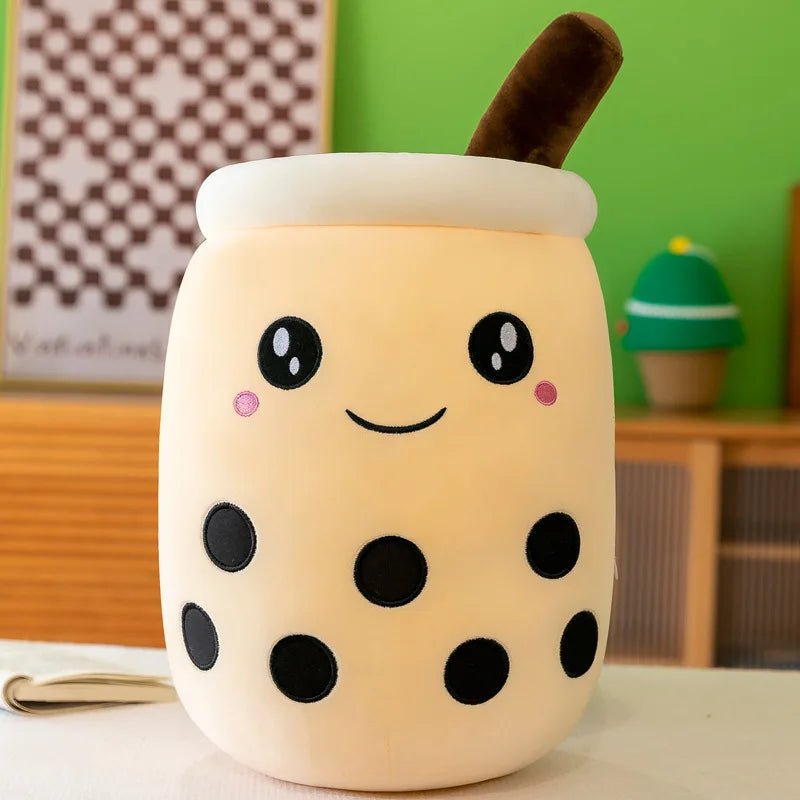Giant Bubble Tea Plush Pillow – 22–70cm Squishy Milk Tea Boba Stuffed Toy Fruit Drink Bottle Decor Gift