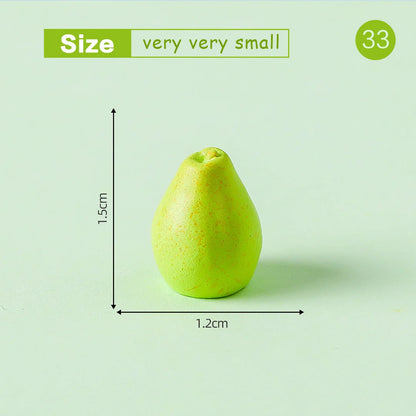 Lot de 10 mini figurines de fruits – Miniatures de fruit du dragon, noix de coco, melon d'eau, orange, pomme, banane et ananas pour la décoration de jardin miniature, les scènes de maison de poupée, les pots de plantes et les loisirs créatifs