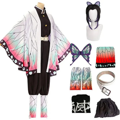 Kochou Shinobu Cosplay Costume – Japanese Anime Uniform Set | Carnival / Halloween Party Outfit (Adult & Kids)