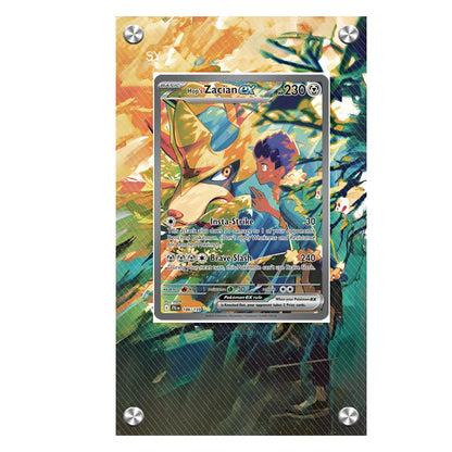 Estuche de exhibición de cartas acrílico Pokémon – Reshiram, Mewtwo, Zekrom, Charizard y soporte protector de cartas de personajes