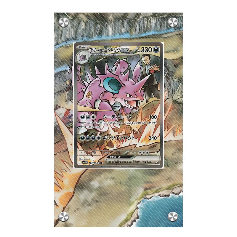 Expositor de metacrilato para cartas Pokémon – Psyduck, Bulbasaur, Mewtwo, Charmander y soporte protector para cartas de personajes