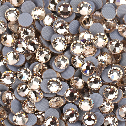 Pedrería Termoadhesiva Blanca Seda Mocca YHB – Cristales Premium de Espalda Plana para Zapatos, Bolsos, Ropa, Joyería y Manualidades DIY