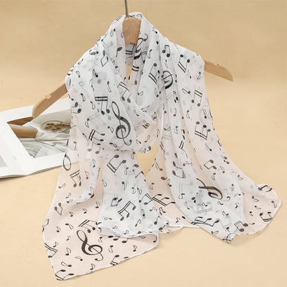 Women's Printed Chiffon Scarf Shawl – Lightweight Silk-Feel Long Wrap for Beach, Travel & Outdoor Wear, Fashion Headband Accessory
