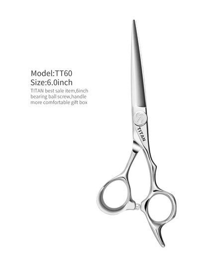 Titan 6 Inch Professional Hair Scissors – Barber Hair Cutting Shears for Salon & Hairdressing Tools | Stainless Steel Styling Scissor