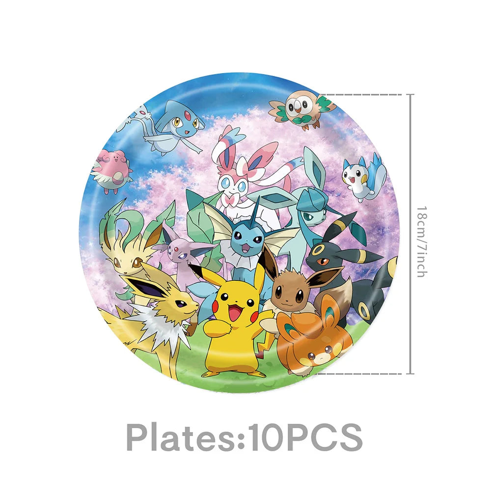 Pokémon Birthday Party Supplies Set – Paper Plates, Cups, Napkins, Tablecloth, Gift Bag Fillers & Guest Favors for Pikachu Party & Baby Shower