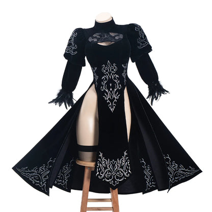 UWOWO 2B Cosplay Costume – Fanart Cheongsam Redesign Outfit (NieR: Automata Inspired, Halloween/Pre-Sale)