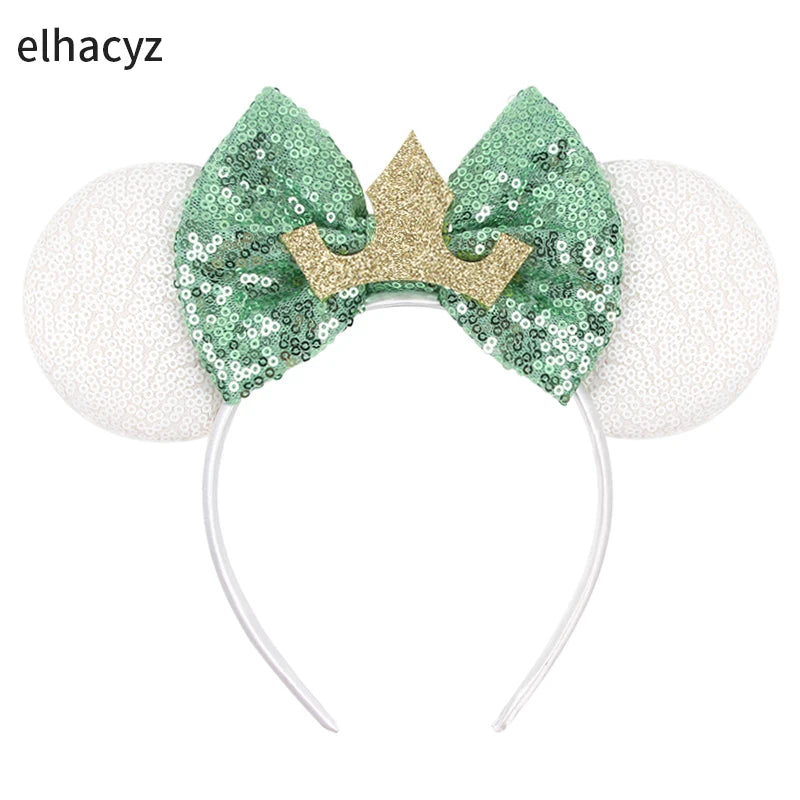 Diadema con Orejas de Rana de la Princesa Tiana – Diadema con Lazo y Corona Inspirada en Disney para Mujeres y Niñas | Accesorios para el Pelo de Festival y Niños
