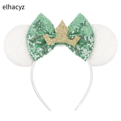Diadema con Orejas de Rana de la Princesa Tiana – Diadema con Lazo y Corona Inspirada en Disney para Mujeres y Niñas | Accesorios para el Pelo de Festival y Niños