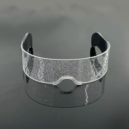 LED Luminous Party Glasses – Futuristic Rainbow Space & Robot Rave Goggles with Star Lights for Concerts, DJ Events, Masquerade & Y2K Parties