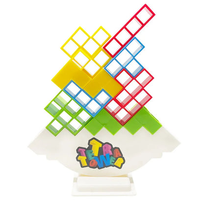 Juego de equilibrio y apilamiento Tetra Tower – Divertido juego de mesa de construcción de puzles para niños y adultos, desafío de apilamiento estratégico, actividad para noche de juegos en familia y regalo interactivo en equipo