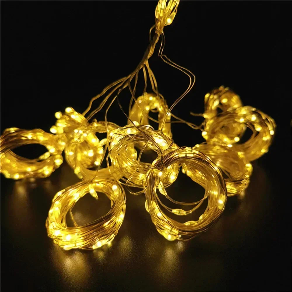 Luces USB LED de Cortina – 8 Modos de Iluminación con Control Remoto para Decoración de Dormitorio, Boda, Festividades y Hogar (3M/6M)
