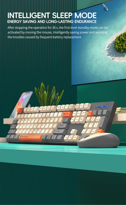 Combinación de teclado y ratón inalámbricos para juegos Shipadoo - Teclado y ratón recargables de 2.4GHz para PC, portátil y oficina