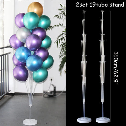 Kit de Soporte de Columna para Globos – Soporte Metálico para Globos con Base para Globos de Látex para Baby Shower, Cumpleaños, Bodas y Decoraciones de Fiestas