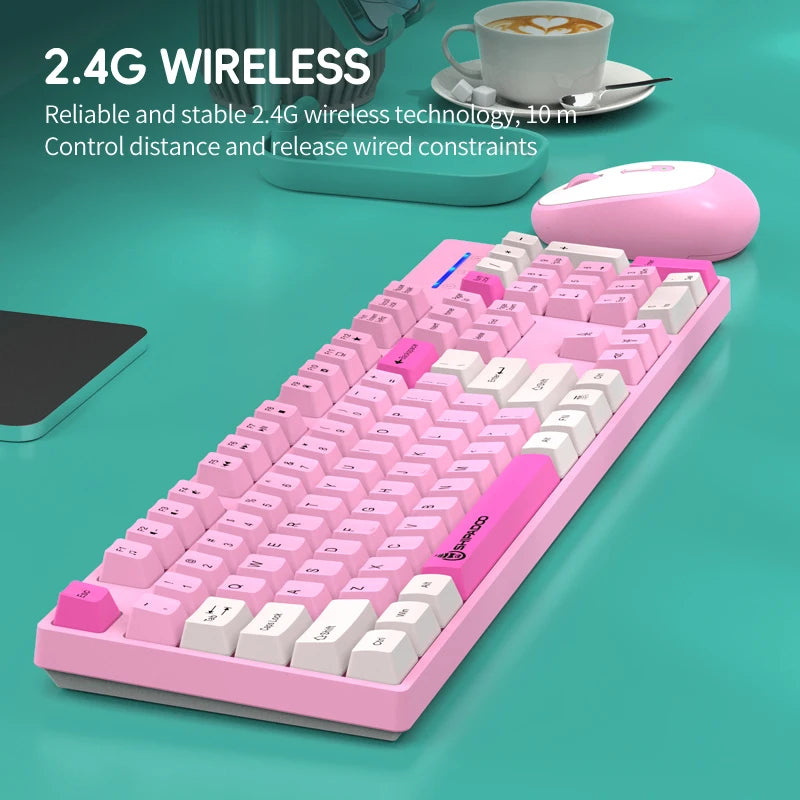 Combinación de teclado y ratón inalámbricos para juegos Shipadoo - Teclado y ratón recargables de 2.4GHz para PC, portátil y oficina