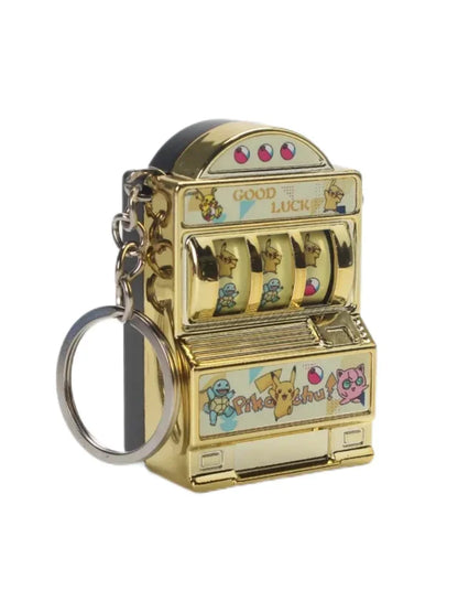 Llavero Mini Máquina Tragamonedas Pokémon – Juguete Figura Anime Giratorio Bañado Regalo para Niños