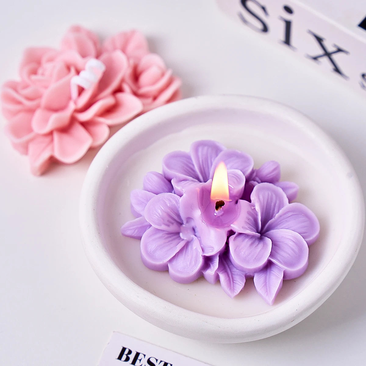 Moule en Silicone Fleur Frangipanier Gardénia – Moule Floral DIY pour Bougies en Cire de Soja, Savons Faits Main, Objets en Plâtre, Ornements en Résine et Décoration Intérieure