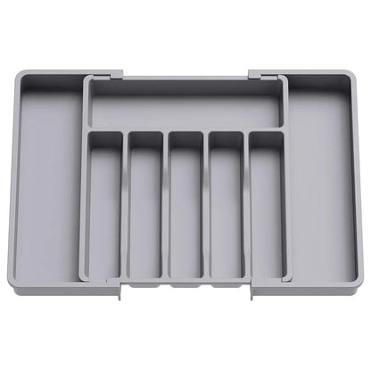 Adjustable Flatware Drawer Organizer – Plastic Kitchen Utensil Storage Tray for Cutlery, Tableware & Countertop