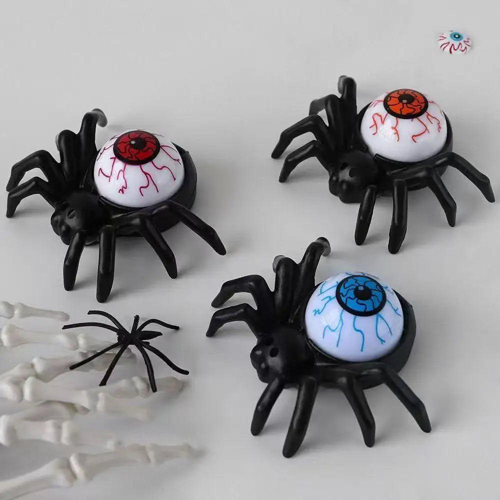Halloween LED Pumpkin Candle Lamp – Button-Operated Plastic Pumpkin, Spider & Skull Horror Prop Decoration for Bar & Haunted House