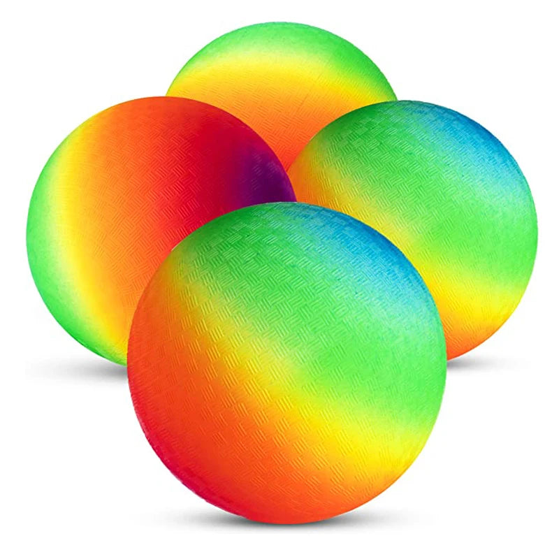 Kickballs Playground Balls – 8.5 Inch Rainbow Basketball & Soccer Toy for Children, Outdoor Sports Games & Kindergarten Play Equipment