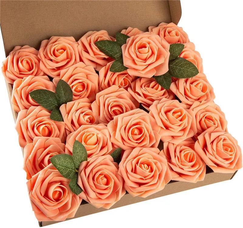 Rosas artificiales de espuma, de 10 a 100 unidades – Rosas sintéticas realistas para ramos de boda, centros de mesa, decoraciones para fiestas, regalos para el Día de la Madre y San Valentín, arreglos florales de bricolaje