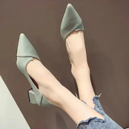 Women’s Pointed Toe Mid Heel Shoes – Fashion Shallow Mouth Pumps with Elegant High Heel Design for Stylish Everyday & Dressy Wear