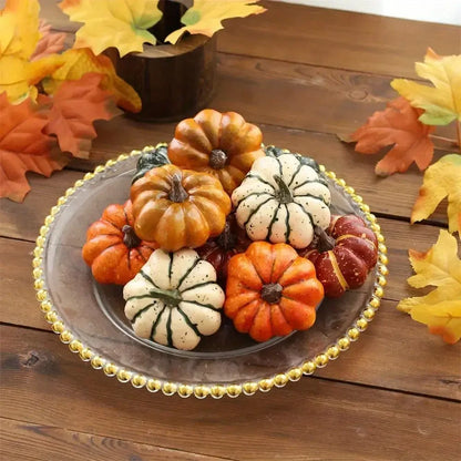 9PCS Mini Artificial Pumpkins – Fake Pumpkin Halloween Decorations for Home, Autumn Harvest, Thanksgiving Parties & Seasonal Decor