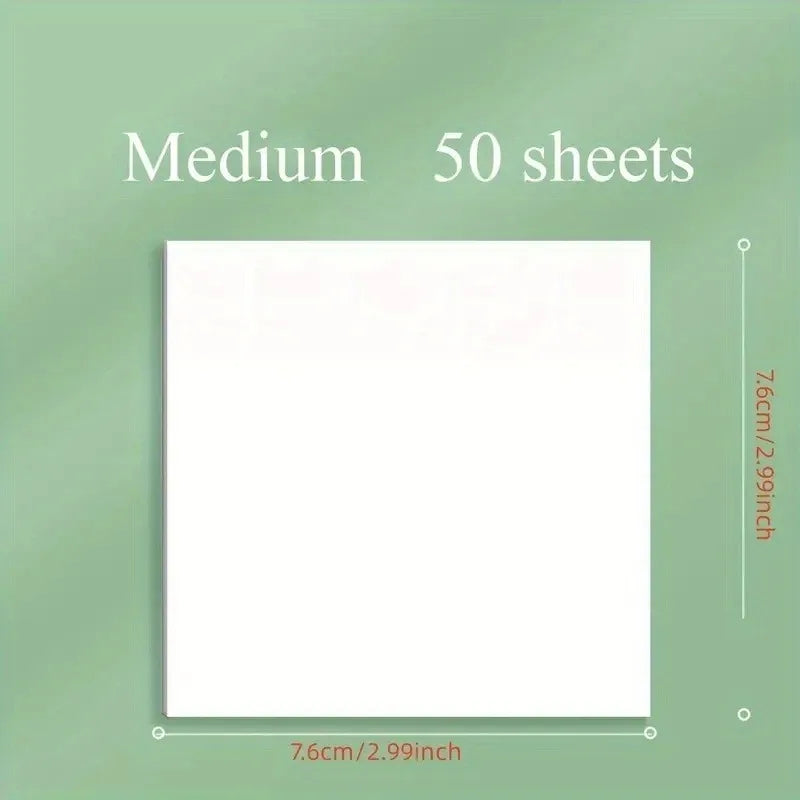 50 Sheets Transparent Waterproof Sticky Notes – Self-Adhesive Memo Pad, Clear Marker Labels for School, Office, Journaling & Stationery Use