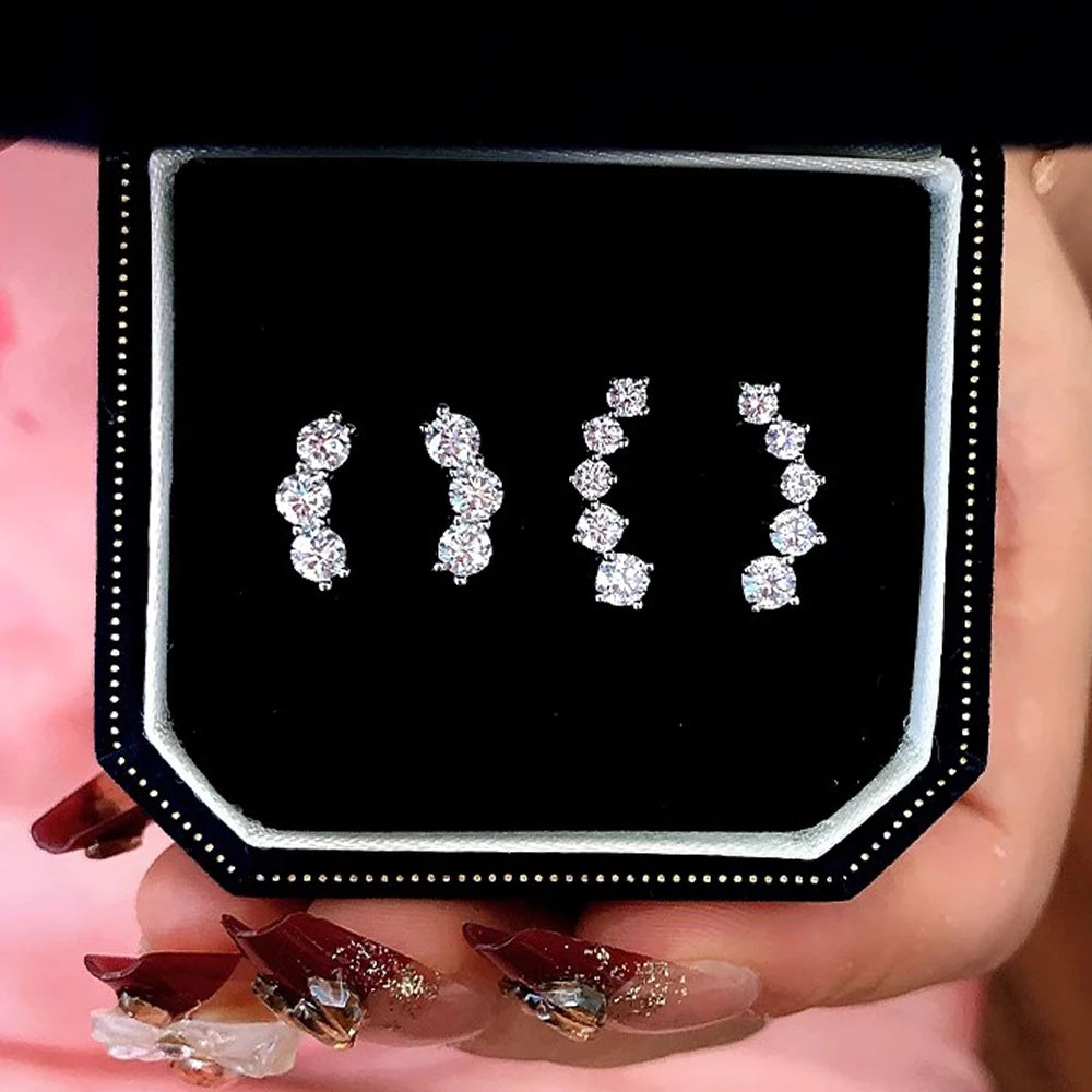 Pendientes de moissanita con diamantes color D auténticos, de plata de ley 925, certificados GRA, aretes de sonrisa, joyería para mujer