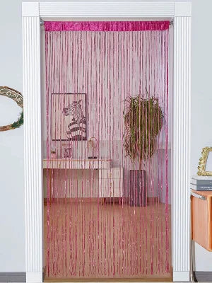 Cortina decorativa de hilos – Separador de ambientes con borlas para puertas, ventanas y decoración del hogar