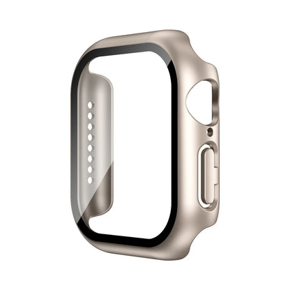 Funda con protector de pantalla de cristal templado para Apple Watch Series 10, 9, 8, 7, 6, SE y 5 (38 mm-46 mm) – Cubierta protectora completa 2 en 1
