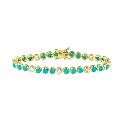 Pulsera de tenis 5A CZ – Pulsera geométrica de cristal de circonita cúbica con bisel para mujer | Joyería de moda clásica de lujo