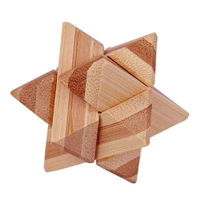 Wooden Burr Puzzle Lock – 3D Brain Teaser IQ Game, Luban Kongming Lock Interlocking Puzzle Toy, Mind Logic Challenge & Montessori Educational Toy
