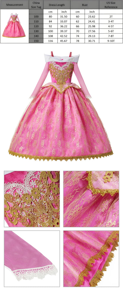 Vestido de disfraz de princesa para niña – Traje de fiesta de cuento de hadas para Halloween, carnaval y regalos de cumpleaños