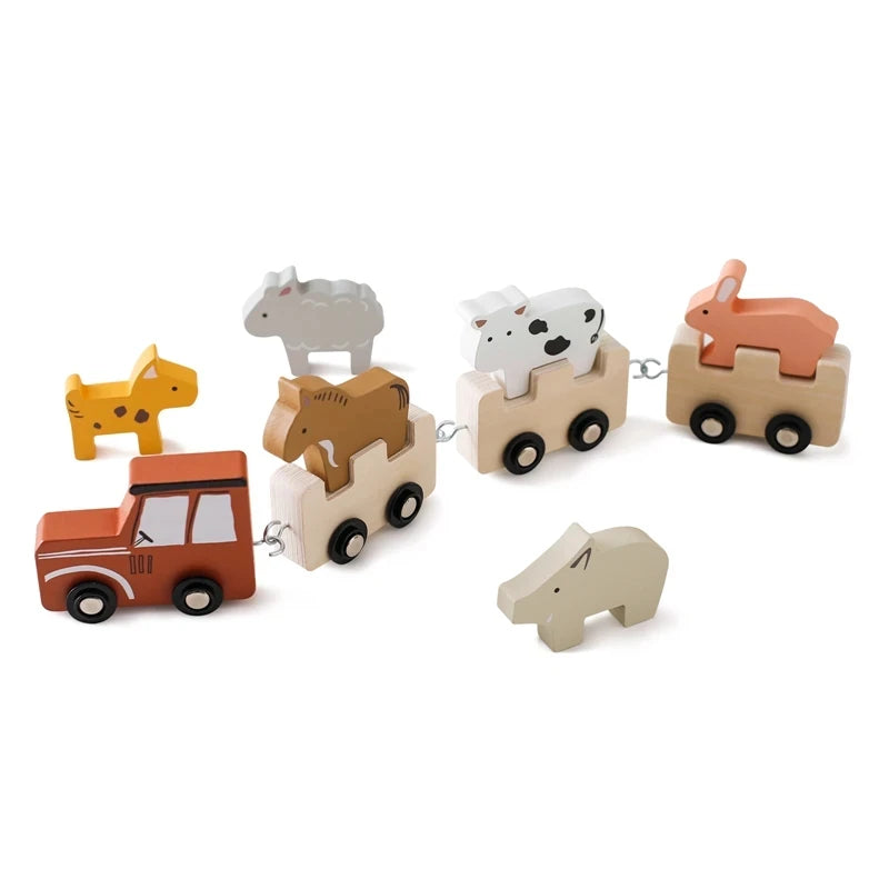 Juguete de Tren de Madera Montessori – Carrito Educativo para Bebés con Bloques Numéricos, Juguete de Madera para el Aprendizaje Temprano, Regalo de Actividad de Aprendizaje Preescolar para Niños Pequeños