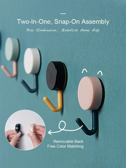 Ganchos de pared autoadhesivos de 5/10 piezas – Ganchos fuertes sin taladro para baño, cocina, puerta, almacenamiento de ropa y toallas