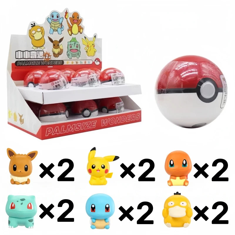 Pokémon Anime Poké Ball Action Figures – Mini Dolls (Dragonite, Sylveon, Gengar, Vulpix) Genuine Original Model Ornament Toy Gift