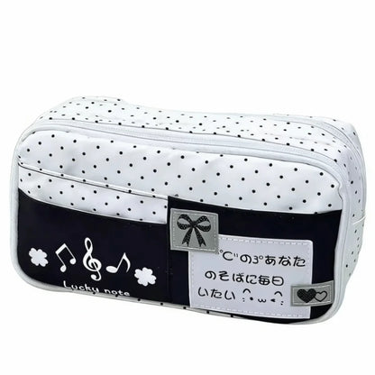 Trousse à crayons Chat à pois – Sac à stylos mignon grande capacité multi-couches, Organisateur de papeterie élégant pour l'école, le bureau et l'utilisation quotidienne