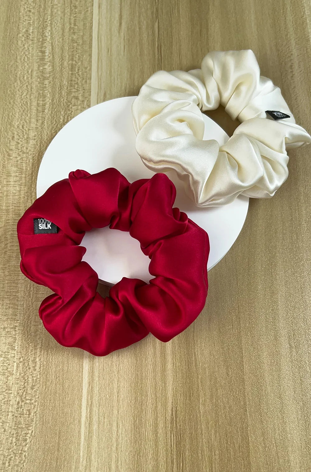Goma para el pelo 100% seda Mulberry – 19 Momme, elástico grande para mujeres y niñas | Accesorio de lujo de seda para coleta