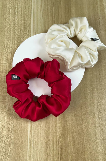 Goma para el pelo 100% seda Mulberry – 19 Momme, elástico grande para mujeres y niñas | Accesorio de lujo de seda para coleta