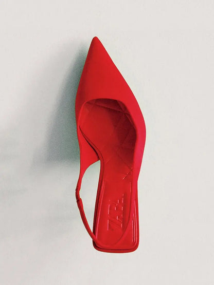 Sandalias de tacón de aguja puntiagudas para mujer – Elegantes y sexys, sin cordones, tacones altos de boca baja para uso casual y fiesta