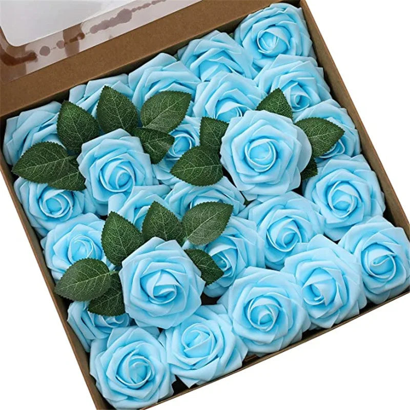 Rosas artificiales de espuma, de 10 a 100 unidades – Rosas sintéticas realistas para ramos de boda, centros de mesa, decoraciones para fiestas, regalos para el Día de la Madre y San Valentín, arreglos florales de bricolaje