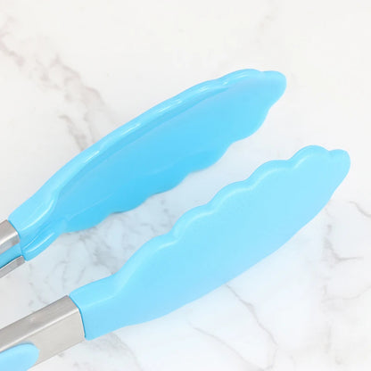 Silicone BBQ Grilling Tongs – Non-Stick Stainless Steel Kitchen Cooking, Salad & Serving Tongs