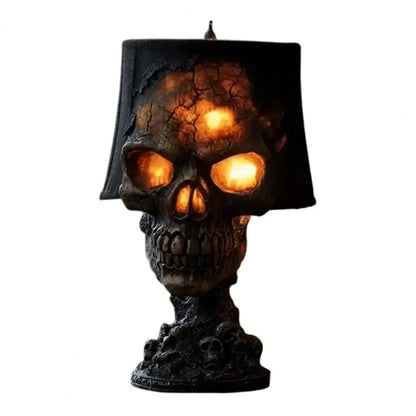 Halloween Lava Stone Skull Lamp – Spooky LED Desk Light for Mantel, Room & Halloween Party Decor, Unique Gothic Home Accent