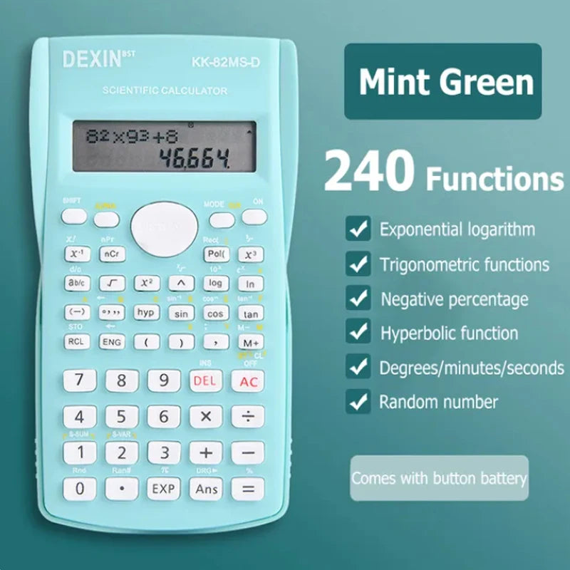 Portable Scientific Calculator – Dual-Row Display Multifunction Calculator for School, Office & Everyday Use