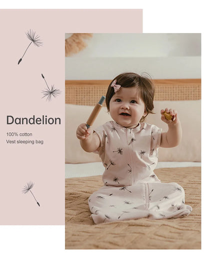 Gigoteuse Bébé 100 % Coton – Doux Sac de Couchage sans Manches pour Nouveau-né avec Fermeture Éclair Bidirectionnelle pour l'Été et les Changements de Couches Faciles