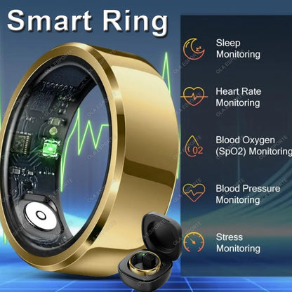 R11C 2026 Smart Ring – Blood Pressure, Heart Rate & Sleep Monitoring, IP68 & 5ATM Waterproof Multi-Sport Ring for Men & Women
