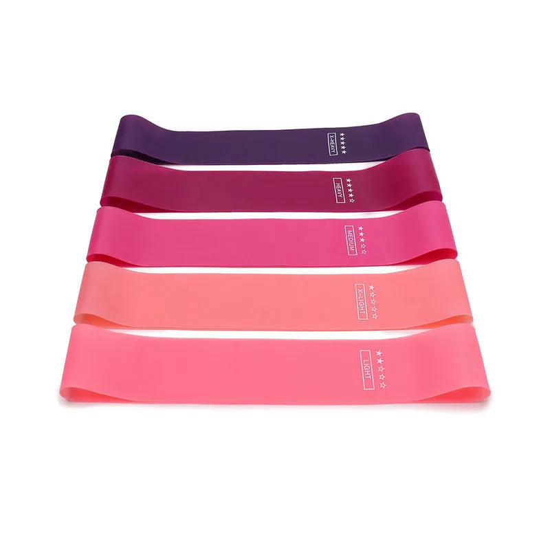 Lot de 5 bandes de résistance pour yoga – Bandes élastiques de Pilates pour musculation, étirements, entraînement musculaire et exercices de fitness à domicile