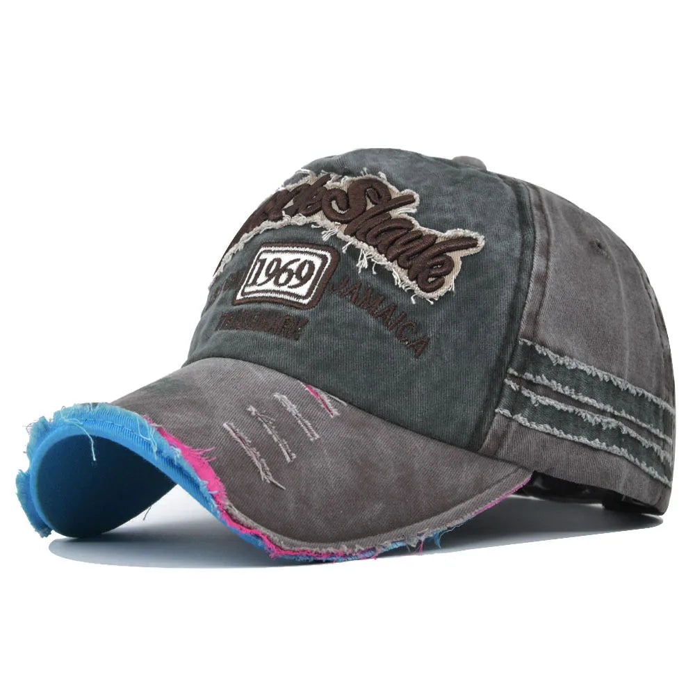Washed Cotton 1969 Embroidered Baseball Cap – Vintage Unisex Snapback Hat for Women, Men & Teens, Casual Hip-Hop Dad Cap