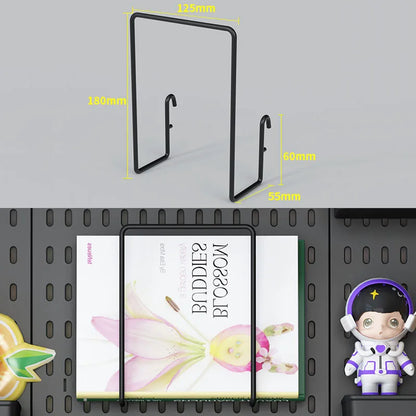 Organizador de pared de tablero perforado sin taladros – Panel de almacenamiento modular con estantes y accesorios para cocina, baño y sala de juegos